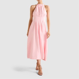 Miller Pleat Halter Dress