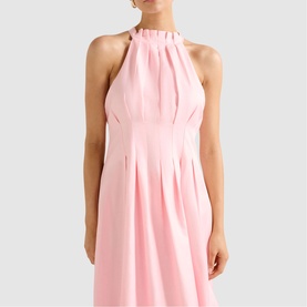 Miller Pleat Halter Dress