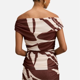 Mimi Petite Leaf Off The Shoulder Top