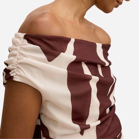 Mimi Petite Leaf Off The Shoulder Top