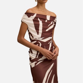Mimi Petite Leaf Off The Shoulder Top