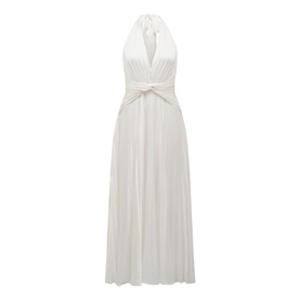 Natasha Pleated Satin Dress