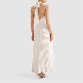 Natasha Pleated Satin Dress