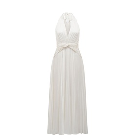 Natasha Pleated Satin Dress