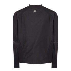 Pellador Logo Football Training Sweatshirt in black with mock neckline, raglan sleeves, and logo embellishment, rear view