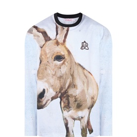 Donkey Paint Graphic Long-Sleeved T-Shirt