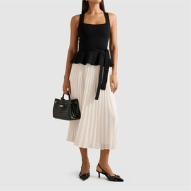 Peony Pleat Mixed Dress