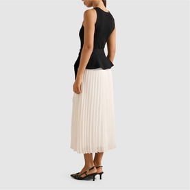 Peony Pleat Mixed Dress