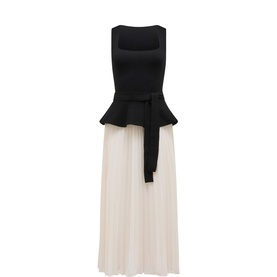 Peony Pleat Mixed Dress