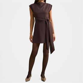 Peony Tie Front Mini Flared Dress