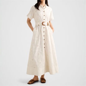 Valeria Broderie Belted Dress