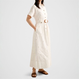 Valeria Broderie Belted Dress