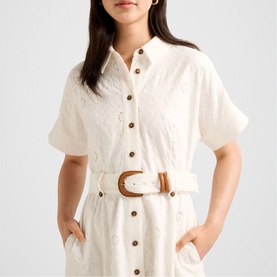 Valeria Broderie Belted Dress