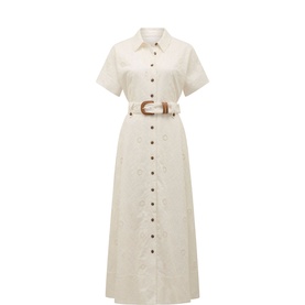 Valeria Broderie Belted Dress