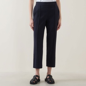 Pressed Pleat Cropped Trousers