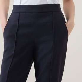 Pressed Pleat Cropped Trousers