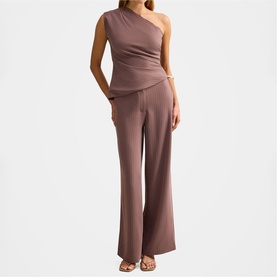 Willow Asymmetrical Pinstripe Top