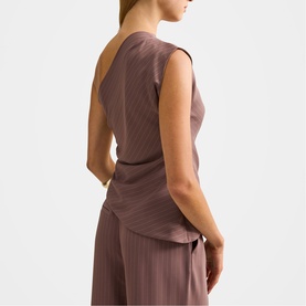 Willow Asymmetrical Pinstripe Top