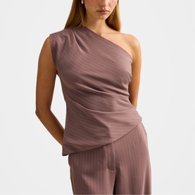 Willow Asymmetrical Pinstripe Top