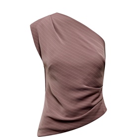 Willow Asymmetrical Pinstripe Top