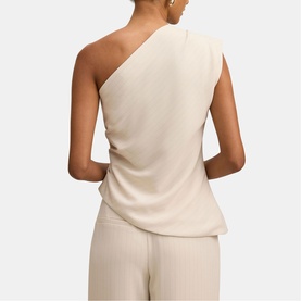 Willow Petite Asymmetrical Pinstripe Top
