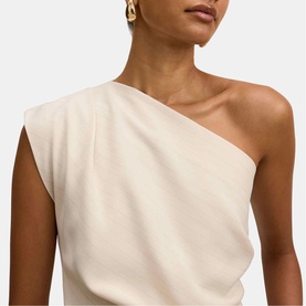 Willow Petite Asymmetrical Pinstripe Top