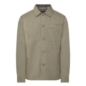 Barbour Dusty Olive cotton casual shirt with chest pocket, button-front placket, and spread collar