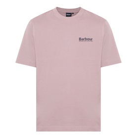 Barbour Moonwell Graphic Logo T-Shirt in Ironstone, crew neck, short sleeves, chest logo detail, soft jersey finish