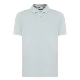 Barbour polo shirt in Dusty Slate, piqu&eacute; fabric, three-button placket, ribbed collar, small embroidered logo on chest