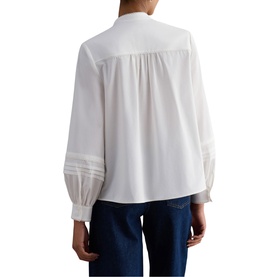 Mariette Pleated Scallop Trim Blouse