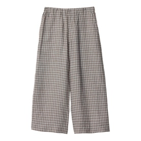 Mara Checked Linen Wide Leg Trousers