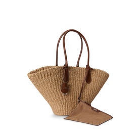 Raffia Medium Basket-Weave Tote Bag