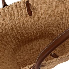 Raffia Medium Basket-Weave Tote Bag