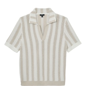 Globe Crochet Striped Polo Shirt