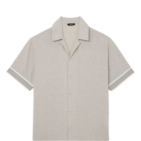 Dornie Textured Stripe-Tape Cuban Shirt
