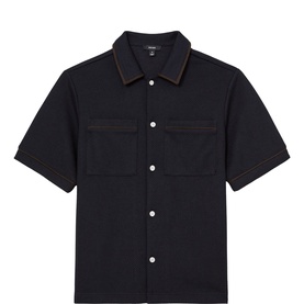 Weaver Textured Contrast Trim Casual Shirt