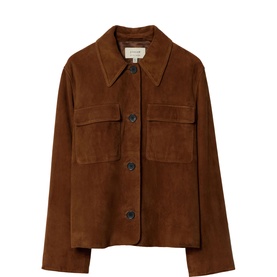 Suede Patch Pocket Leather Jacket