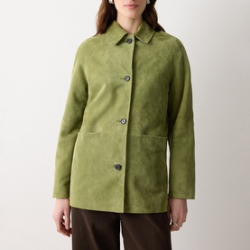 Raglan Sleeve Suede Jacket