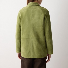 Raglan Sleeve Suede Jacket