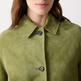 Raglan Sleeve Suede Jacket