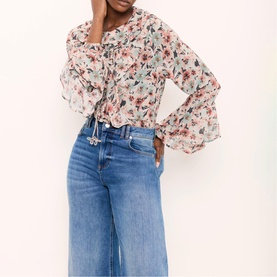 Bergonia Floral Ruffle Blouse