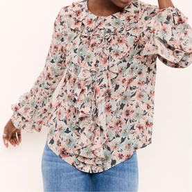 Bergonia Floral Ruffle Blouse