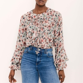 Bergonia Floral Ruffle Blouse
