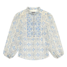 Geo Open Stitch Blouse