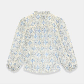 Geo Open Stitch Blouse