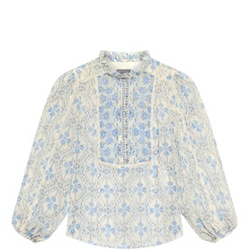 Geo Open Stitch Blouse