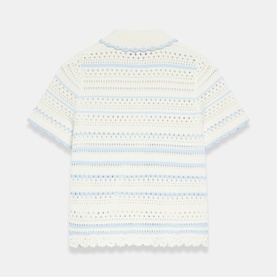 Tipped Pointelle Knitted Shirt