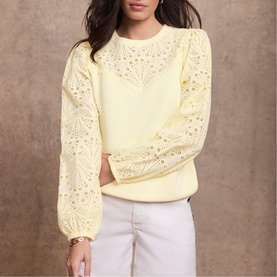Broderie Detail Sweatshirt