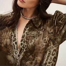 Corma Snake Print Shirt Dress