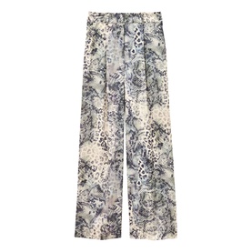 Carrina Snake Print Wide-Leg Trousers